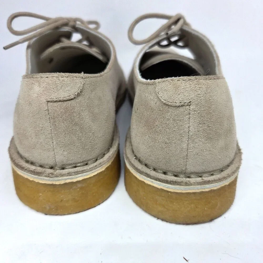Clarks Originals Italy Womens 23066 Sand Suede Crepe Sole Derbys Size US 8.5 M